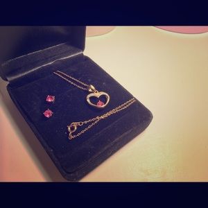 Pink Earring and Necklaces Set